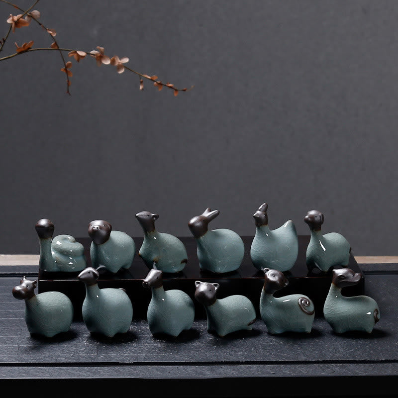 Buddha Stones Zodiaco cinese Ceramica Tè Animale domestico Decorazione per la casa
