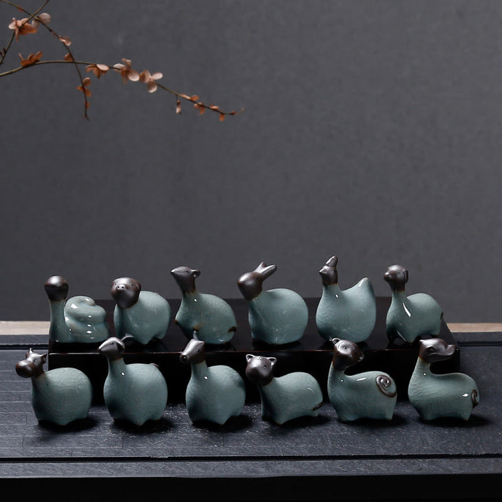 Buddha Stones Zodiaco cinese Ceramica Tè Animale domestico Decorazione per la casa