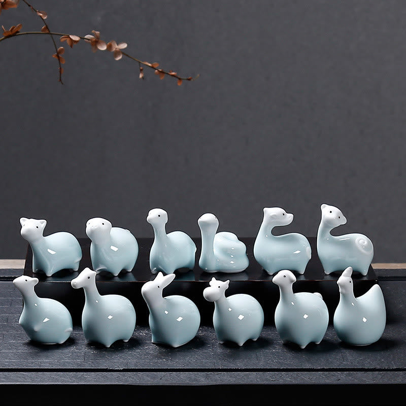 Buddha Stones Zodiaco cinese Ceramica Tè Animale domestico Decorazione per la casa