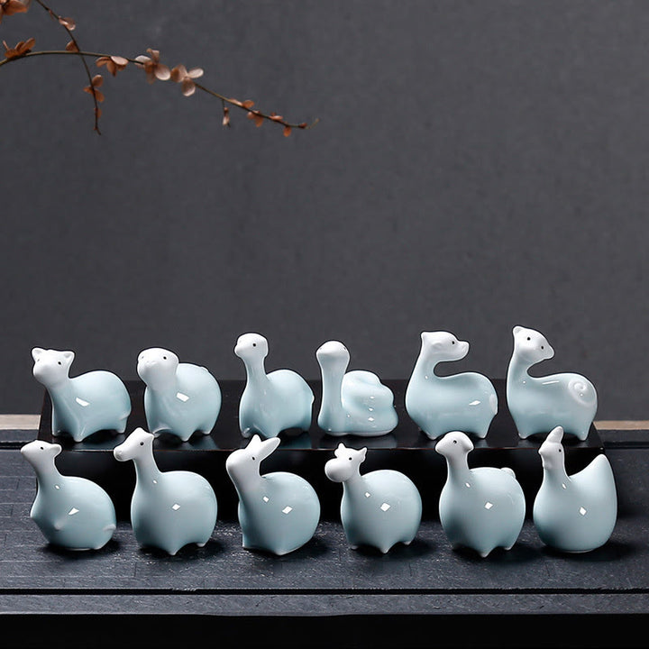 Buddha Stones Zodiaco cinese Ceramica Tè Animale domestico Decorazione per la casa