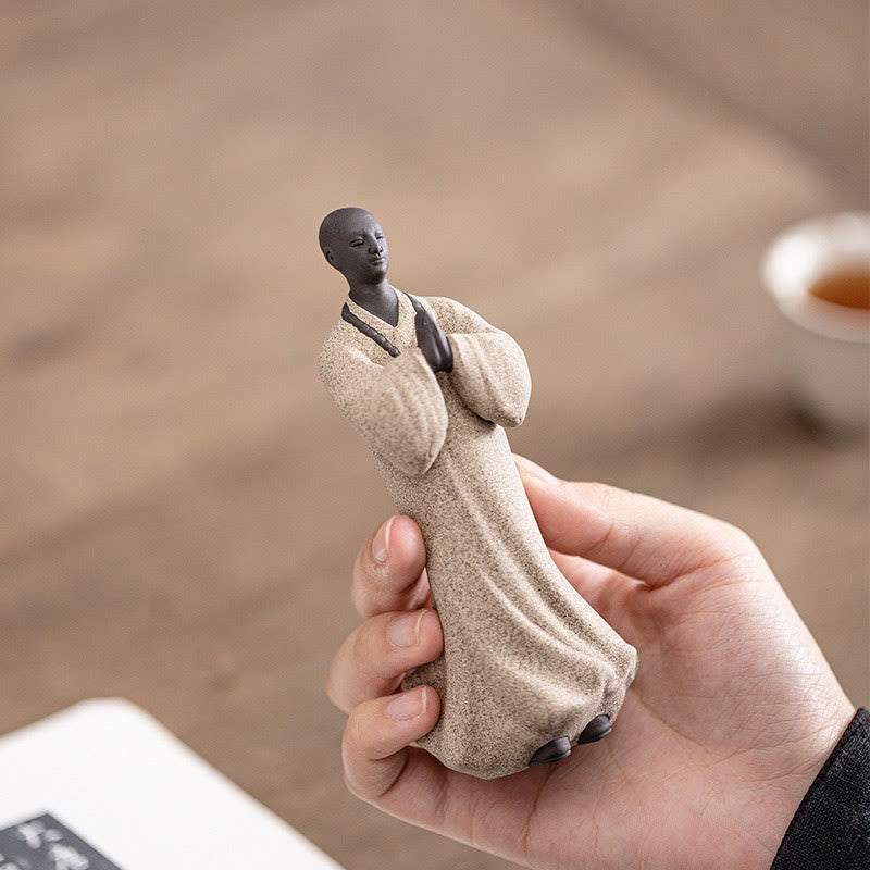 Buddha Stones Meditazione Preghiera Monaco Figura Ceramica Compassione Serenità Decorazione Casa - image 17