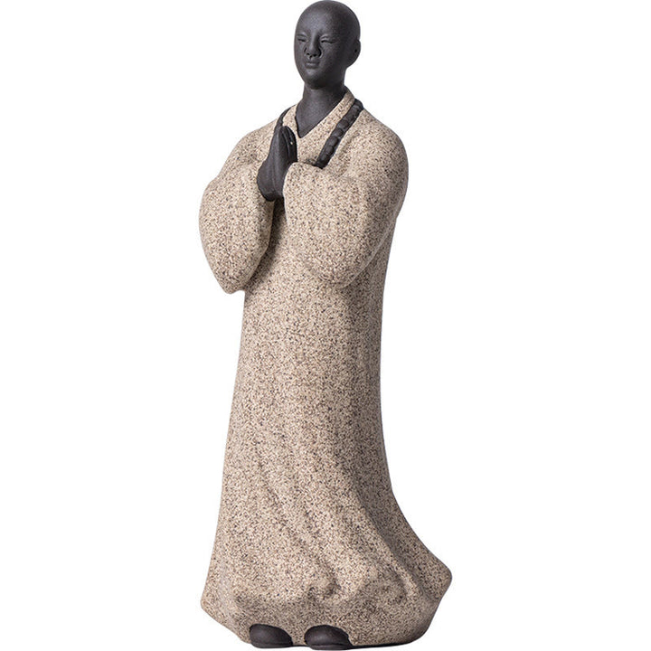 Buddha Stones Meditazione Preghiera Monaco Figura Ceramica Compassione Serenità Decorazione Casa