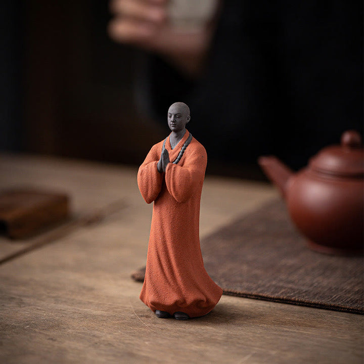 Buddha Stones Meditazione Preghiera Monaco Figura Ceramica Compassione Serenità Decorazione Casa