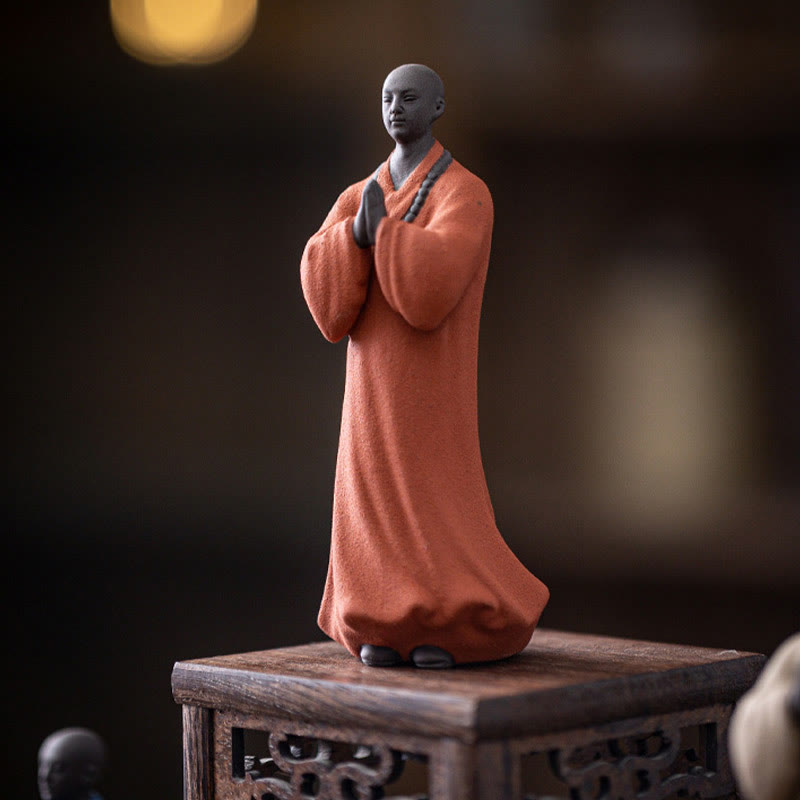 Buddha Stones Meditazione Preghiera Monaco Figura Ceramica Compassione Serenità Decorazione Casa - image 6