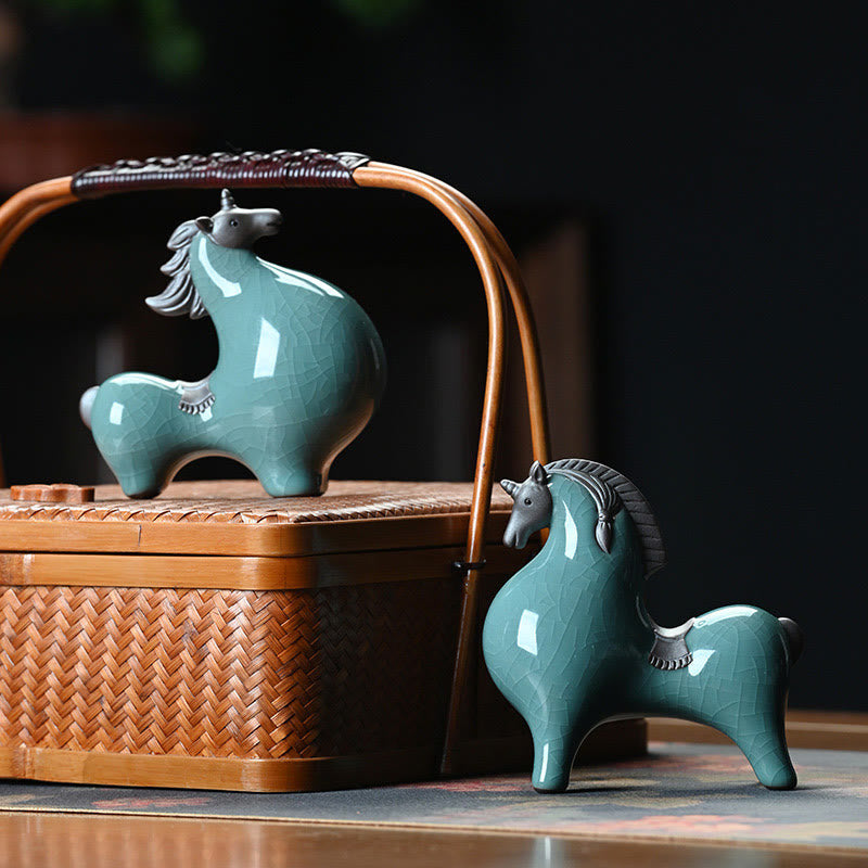 Buddha Stones Testa Giù Su Cavallo Ceramica Successo Libertà Decorazione della casa - image 18