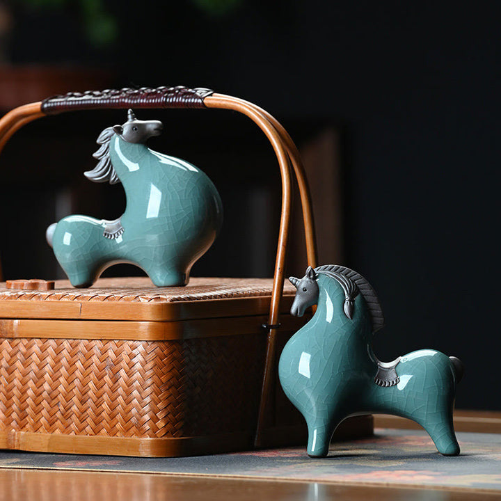 Buddha Stones Testa Giù Su Cavallo Ceramica Successo Libertà Decorazione della casa - image 18