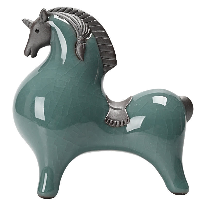 Buddha Stones Testa Giù Su Cavallo Ceramica Successo Libertà Decorazione della casa - image 11