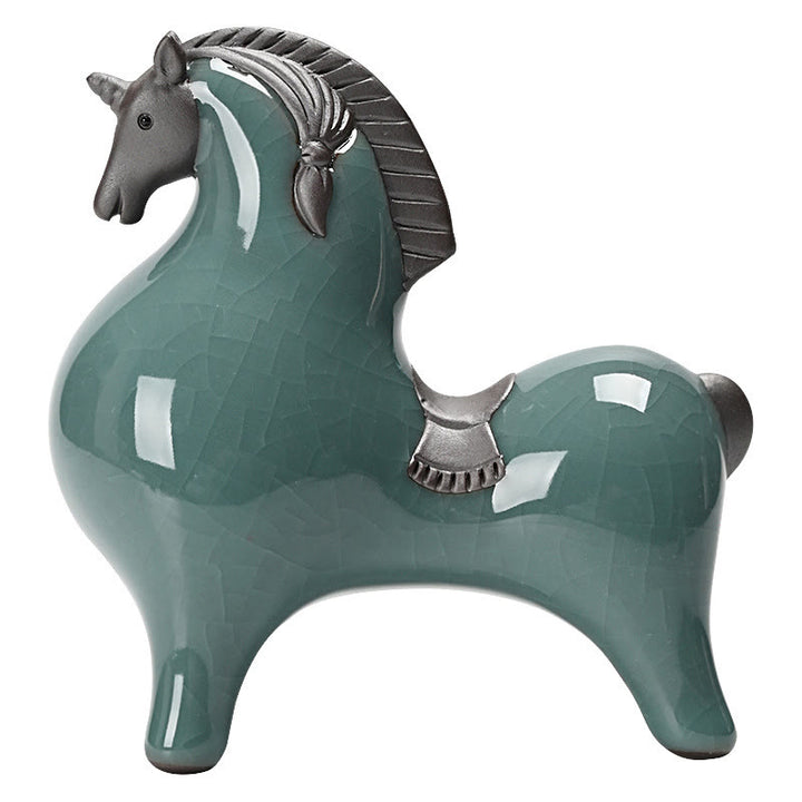 Buddha Stones Testa Giù Su Cavallo Ceramica Successo Libertà Decorazione della casa - image 11
