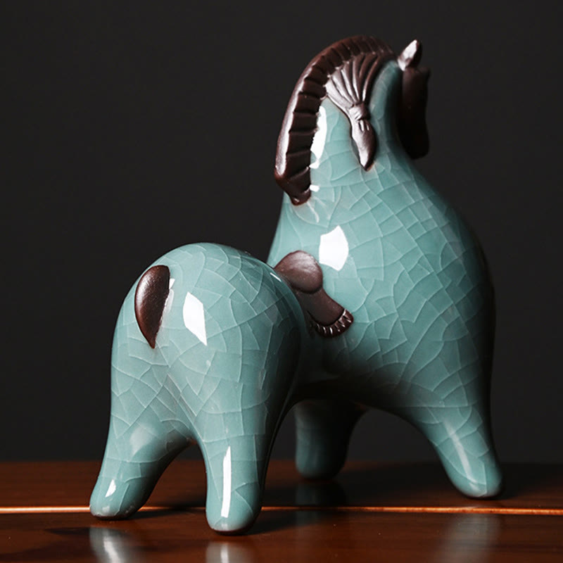 Buddha Stones Testa Giù Su Cavallo Ceramica Successo Libertà Decorazione della casa - image 9