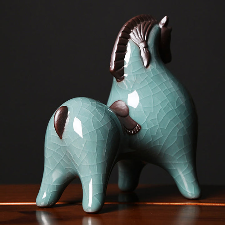 Buddha Stones Testa Giù Su Cavallo Ceramica Successo Libertà Decorazione della casa - image 9