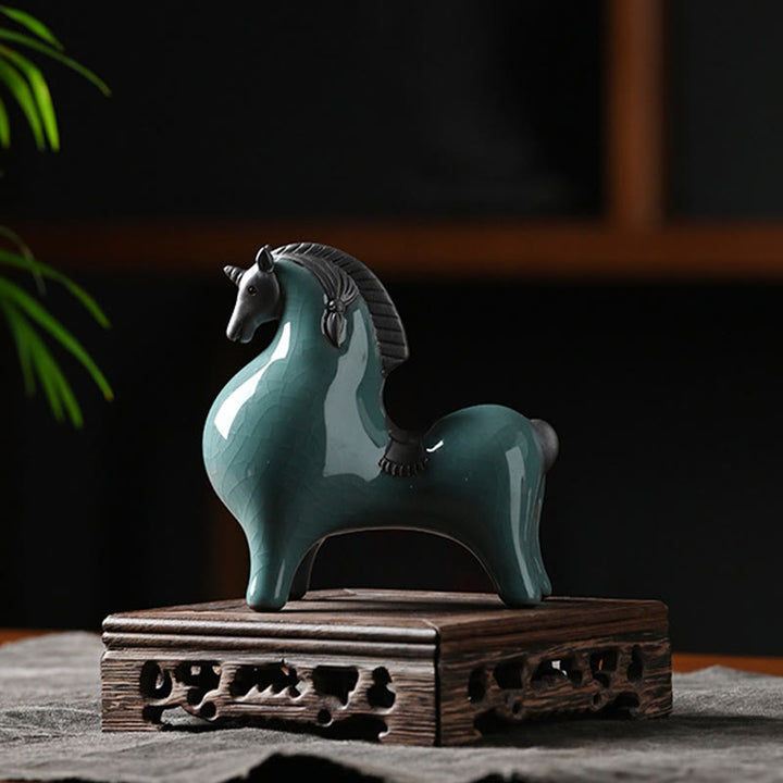 Buddha Stones Testa Giù Su Cavallo Ceramica Successo Libertà Decorazione della casa - image 4