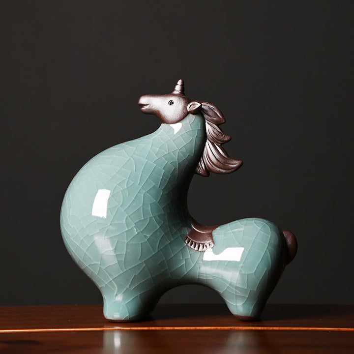 Buddha Stones Testa Giù Su Cavallo Ceramica Successo Libertà Decorazione della casa - Cavallo con testa in su 10,5*10,5*5,5 cm - image 12