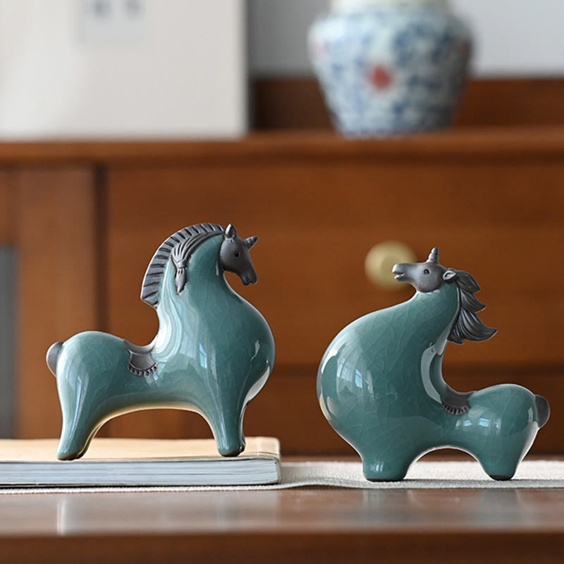 Buddha Stones Testa Giù Su Cavallo Ceramica Successo Libertà Decorazione della casa - image 14