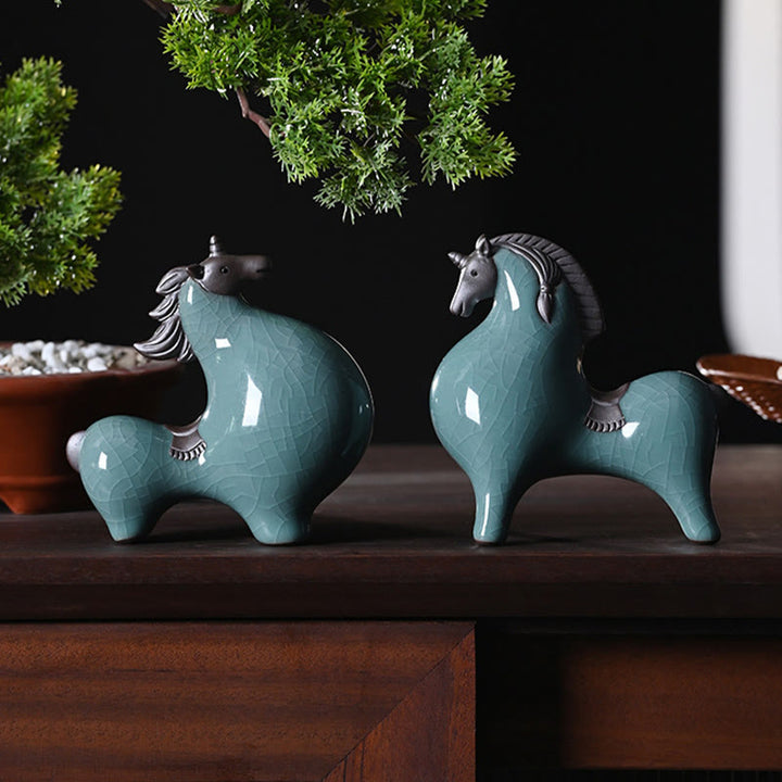 Buddha Stones Testa Giù Su Cavallo Ceramica Successo Libertà Decorazione della casa - image 19