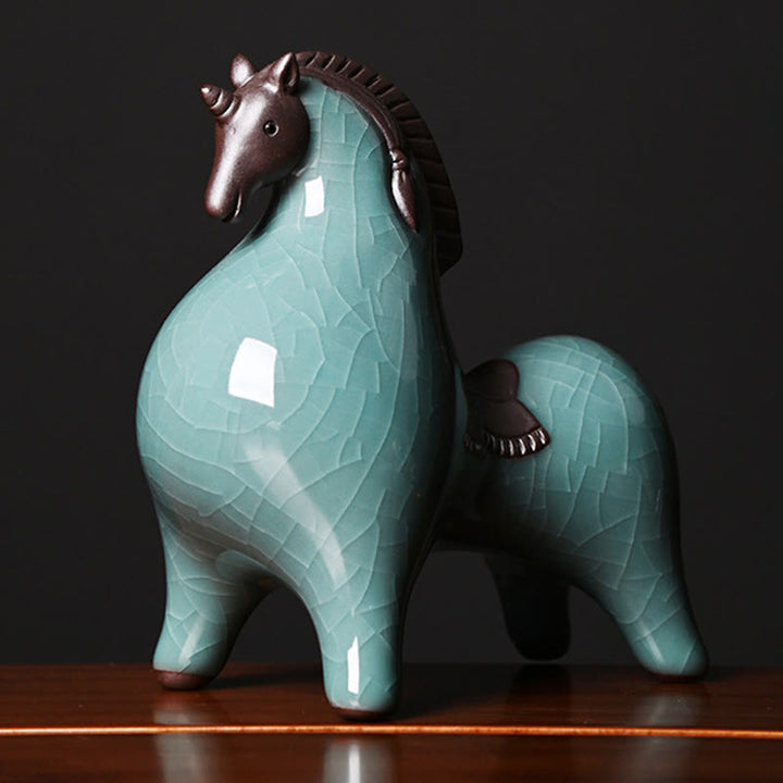 Buddha Stones Testa Giù Su Cavallo Ceramica Successo Libertà Decorazione della casa - image 8