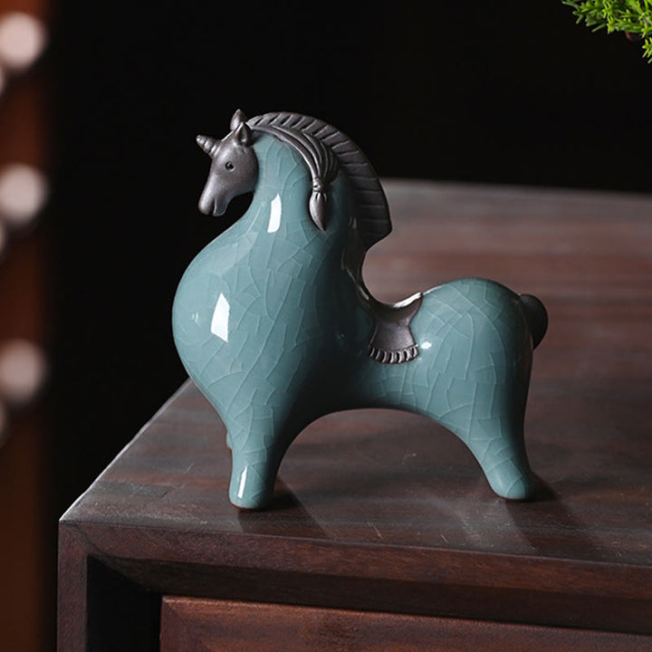 Buddha Stones Testa Giù Su Cavallo Ceramica Successo Libertà Decorazione della casa - image 6