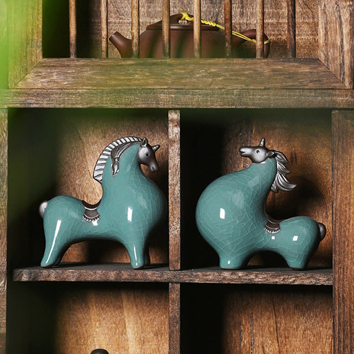 Buddha Stones Testa Giù Su Cavallo Ceramica Successo Libertà Decorazione della casa - image 17