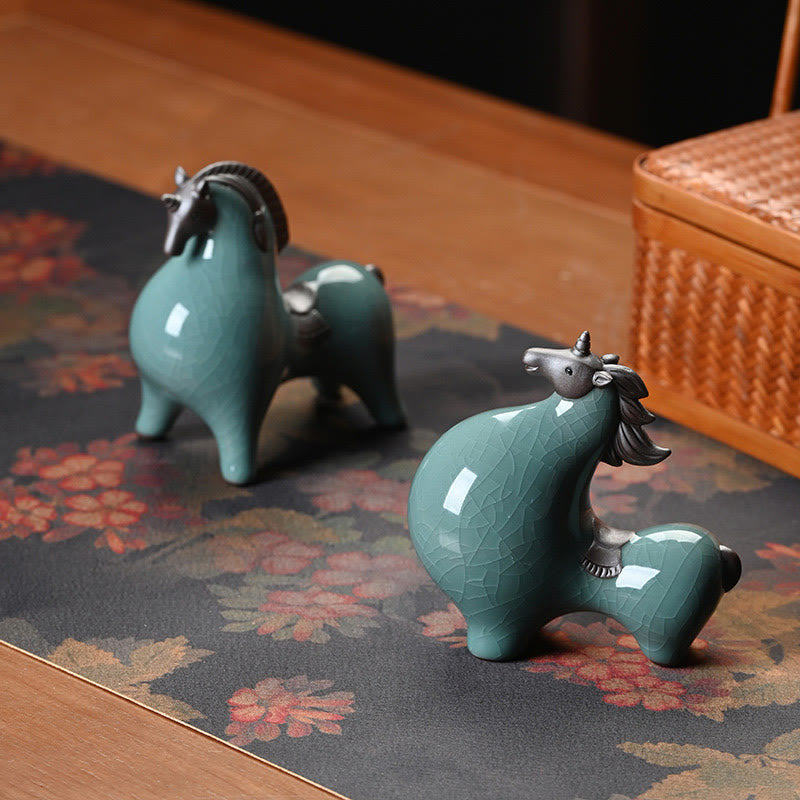 Buddha Stones Testa Giù Su Cavallo Ceramica Successo Libertà Decorazione della casa - image 15