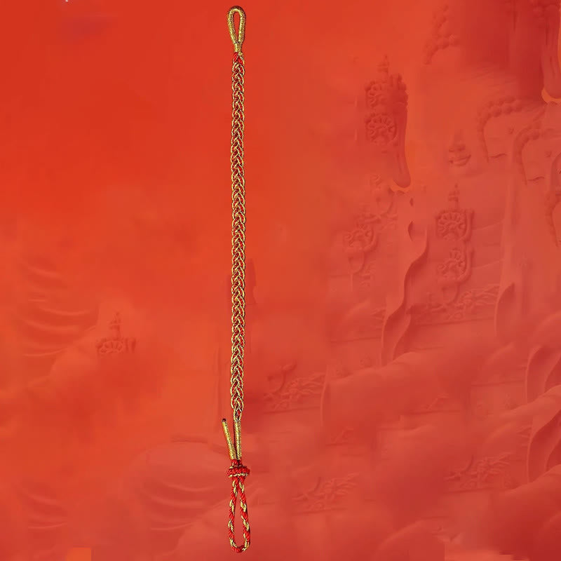 Braccialetto della fortuna con corda rossa e corda gialla Buddha Stones