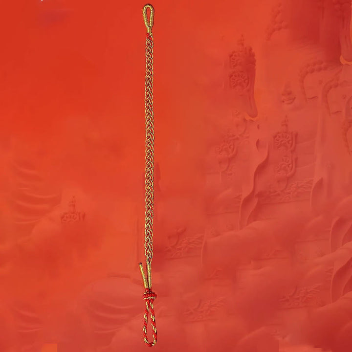Braccialetto della fortuna con corda rossa e corda gialla Buddha Stones
