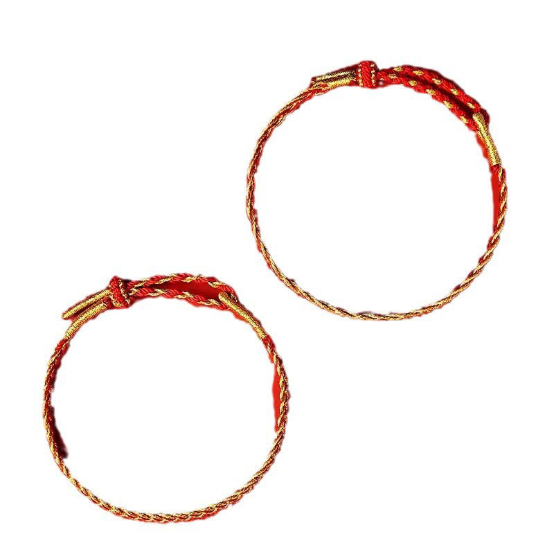 Braccialetto della fortuna con corda rossa e corda gialla Buddha Stones