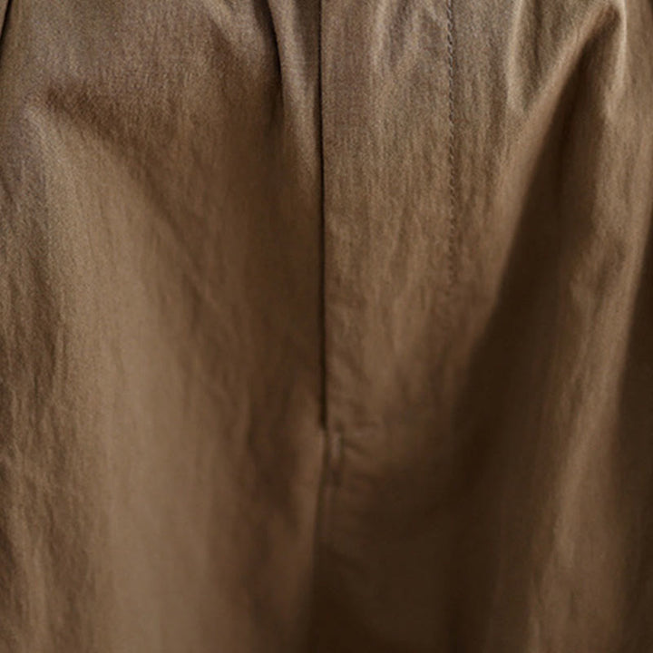 Pantaloni da donna con elastico in vita, casual, tinta unita, con un bottone superiore e tasche , Buddha Stones - image 8