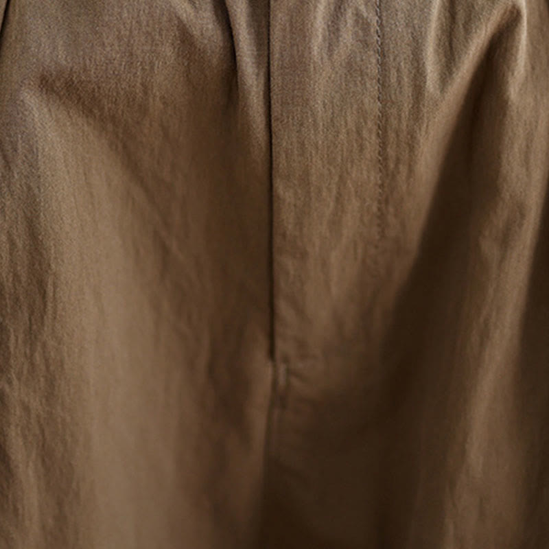 Pantaloni da donna con elastico in vita, casual, tinta unita, con un bottone superiore e tasche , Buddha Stones - image 8