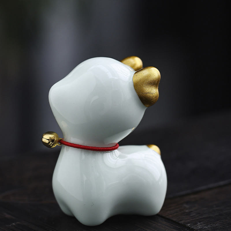 Buddha Stones Mini Cervo Tea Pet Ceramica Casa Scrivania Figurina Decorazione - Cervo verde chiaro 4*2,7*5,3 cm - image 7