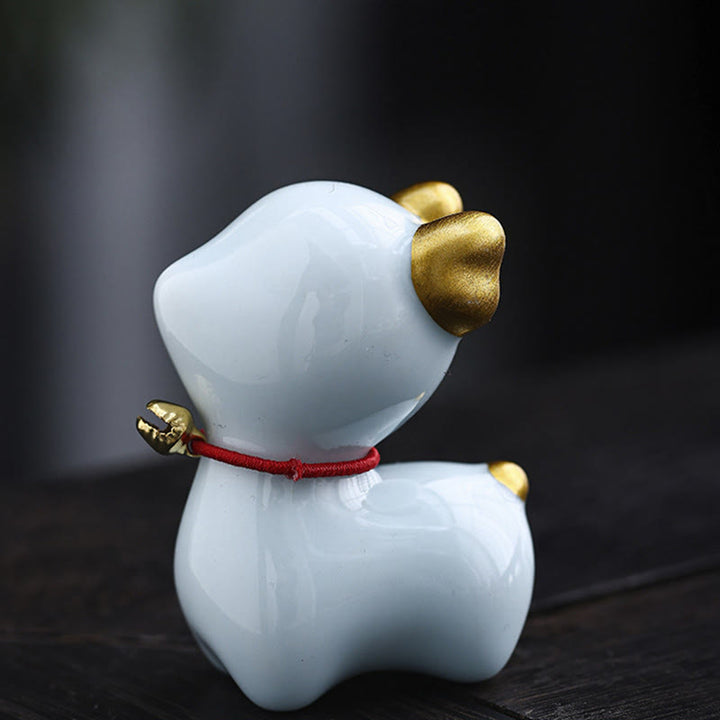 Buddha Stones Mini Cervo Tea Pet Ceramica Casa Scrivania Figurina Decorazione
