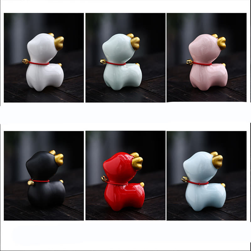 Buddha Stones Mini Cervo Tea Pet Ceramica Casa Scrivania Figurina Decorazione - image 26