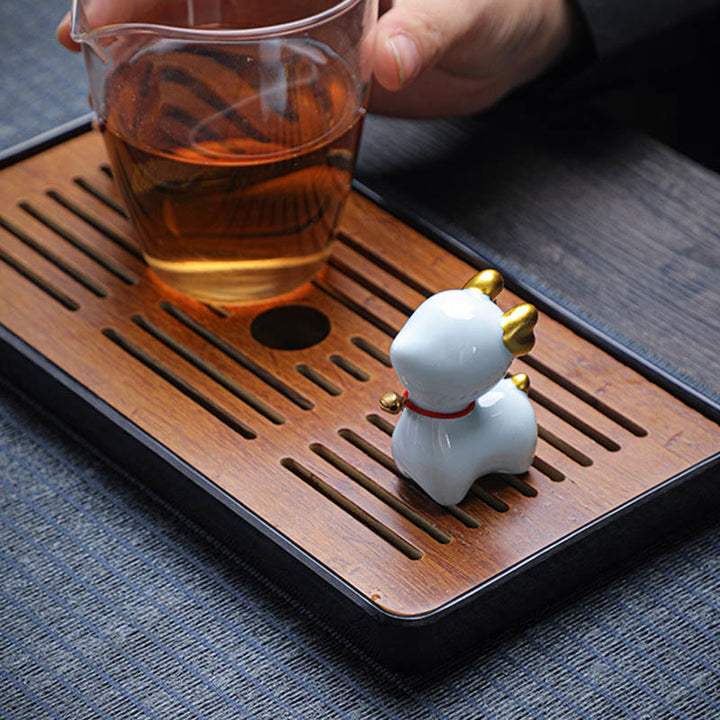 Buddha Stones Mini Cervo Tea Pet Ceramica Casa Scrivania Figurina Decorazione