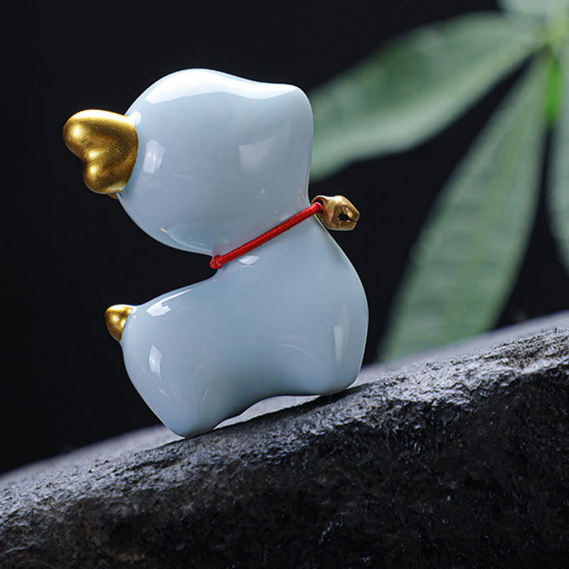 Buddha Stones Mini Cervo Tea Pet Ceramica Casa Scrivania Figurina Decorazione