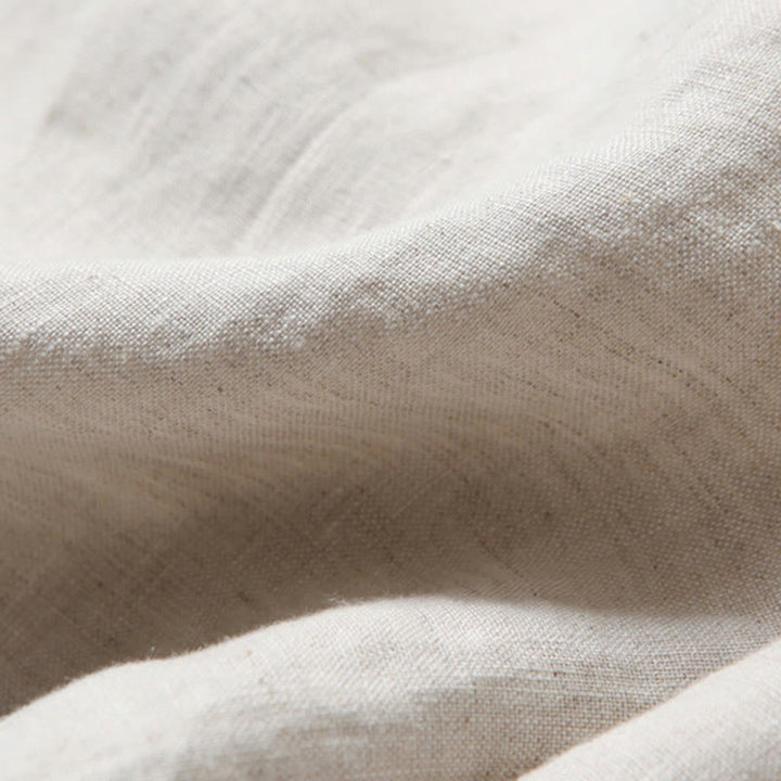 Pantaloni a gamba larga in cotone e lino tinta unita con vita alta e tasche Buddha Stones - image 13