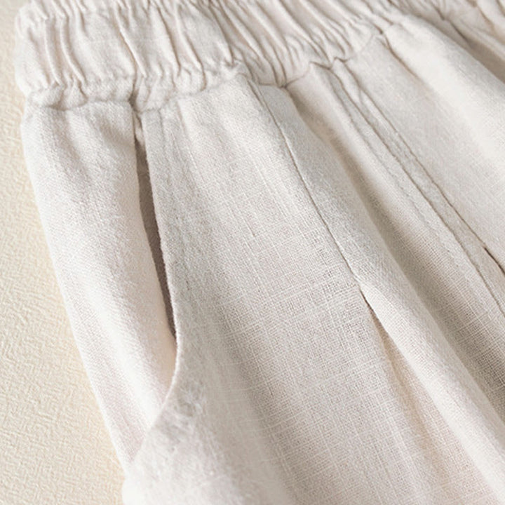 Pantaloni da donna in cotone e lino tinta unita Buddha Stones con tasche - image 12