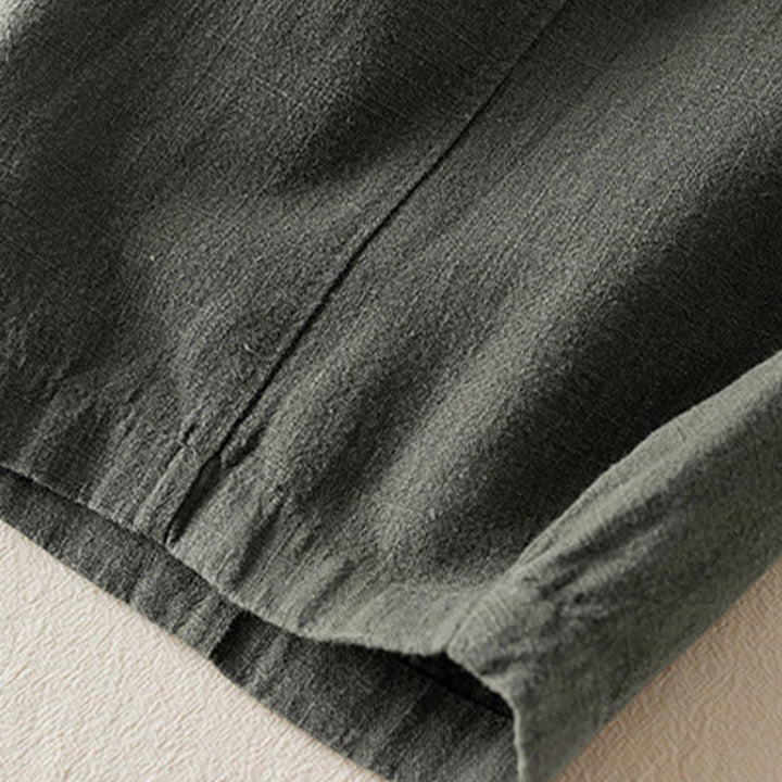 Pantaloni da donna in cotone e lino tinta unita Buddha Stones con tasche - image 7