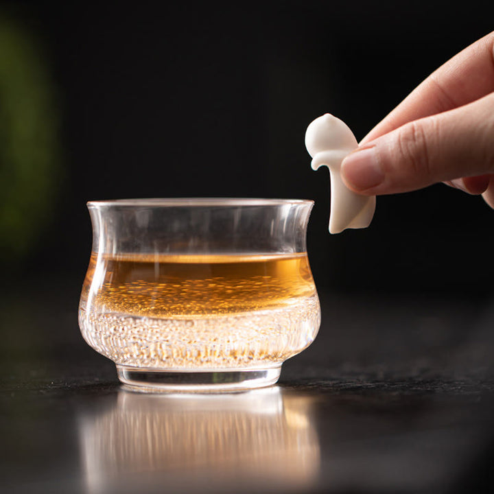 Buddha Stones Mini Hanging White Cat Tea Pet Ceramica Casa Scrivania Figurina Decorazione - image 7