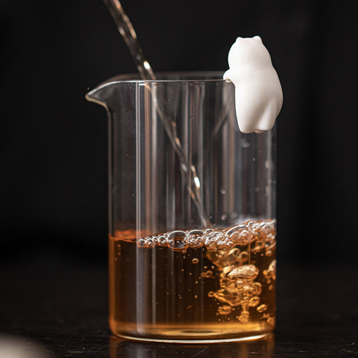 Buddha Stones Mini Hanging White Cat Tea Pet Ceramica Casa Scrivania Figurina Decorazione - image 9