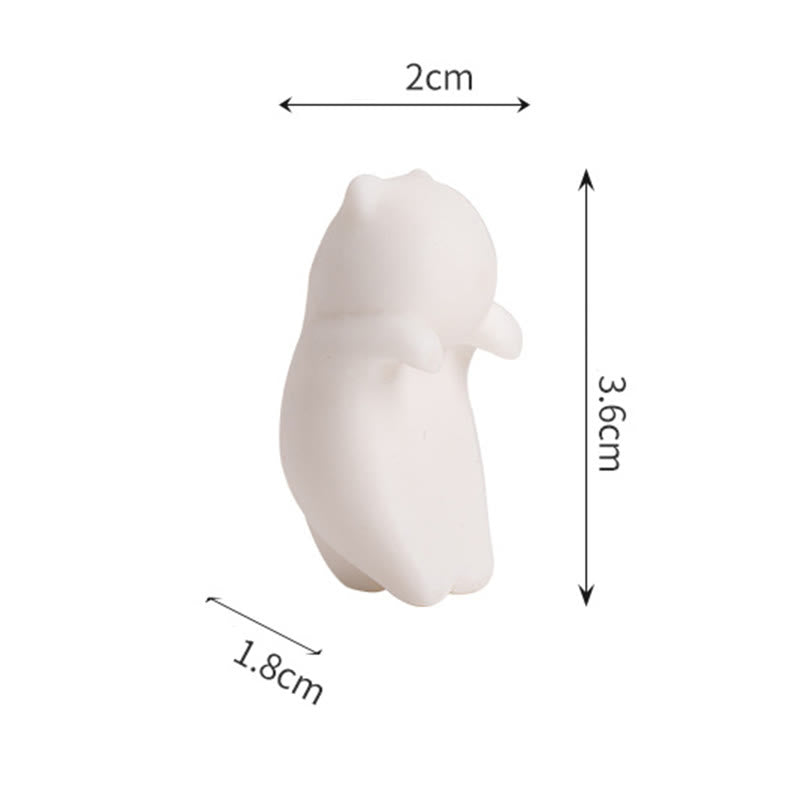 Buddha Stones Mini Hanging White Cat Tea Pet Ceramica Casa Scrivania Figurina Decorazione - image 13