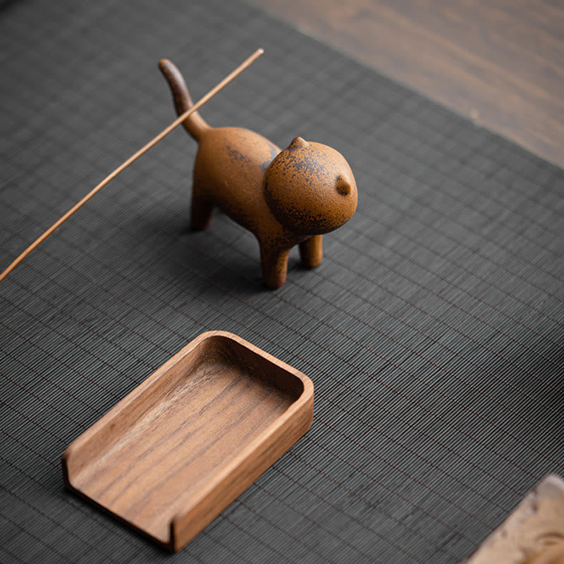 Buddha Stones Mini Standing Cat Feng Shui Rana Rospo Tè Animale Domestico Ceramica Casa Scrivania Figurina Decorazione - image 8