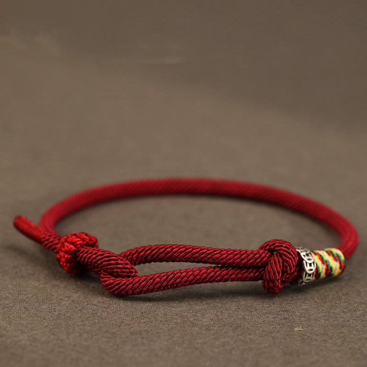 Braccialetto portafortuna con moneta in argento sterling 925 e argento sterling 999 con cordino rosso Buddha Stones - Corda rosso scuro - Anello con moneta in argento sterling 925 - 16-17 cm - image 8