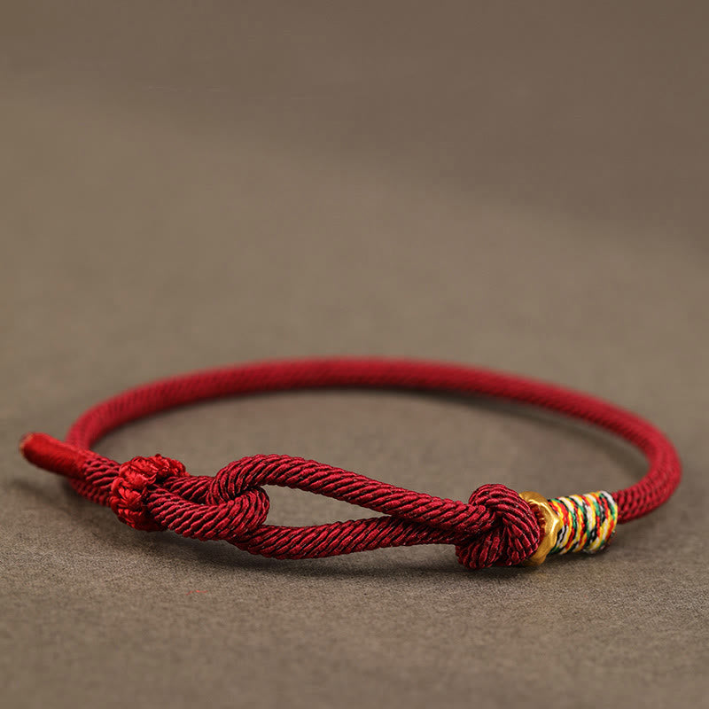 Braccialetto portafortuna con moneta in argento sterling 925 e argento sterling 999 con cordino rosso Buddha Stones - Corda rosso scuro - Anello dorato in argento sterling 999 - 16-17 cm - image 11