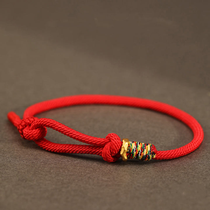 Braccialetto portafortuna con moneta in argento sterling 925 e argento sterling 999 con cordino rosso Buddha Stones - Filo rosso - Anello dorato in argento sterling 999 - 16-17 cm - image 12