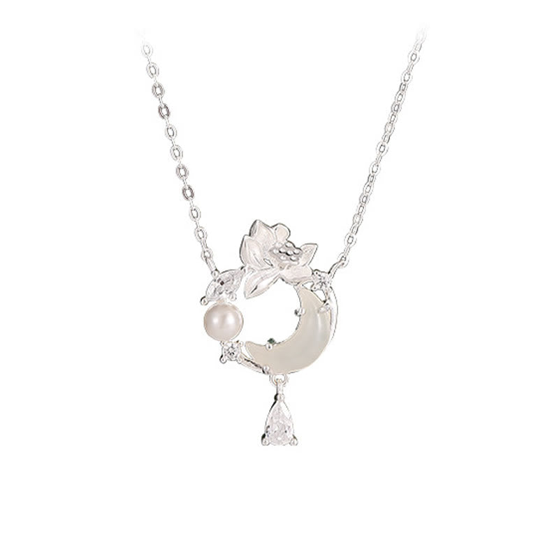 Collana con ciondolo in perle di zirconia cubica in argento sterling 925 con Buddha Stones giada di Hetian