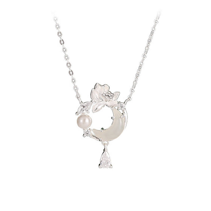 Collana con ciondolo in perle di zirconia cubica in argento sterling 925 con Buddha Stones giada di Hetian
