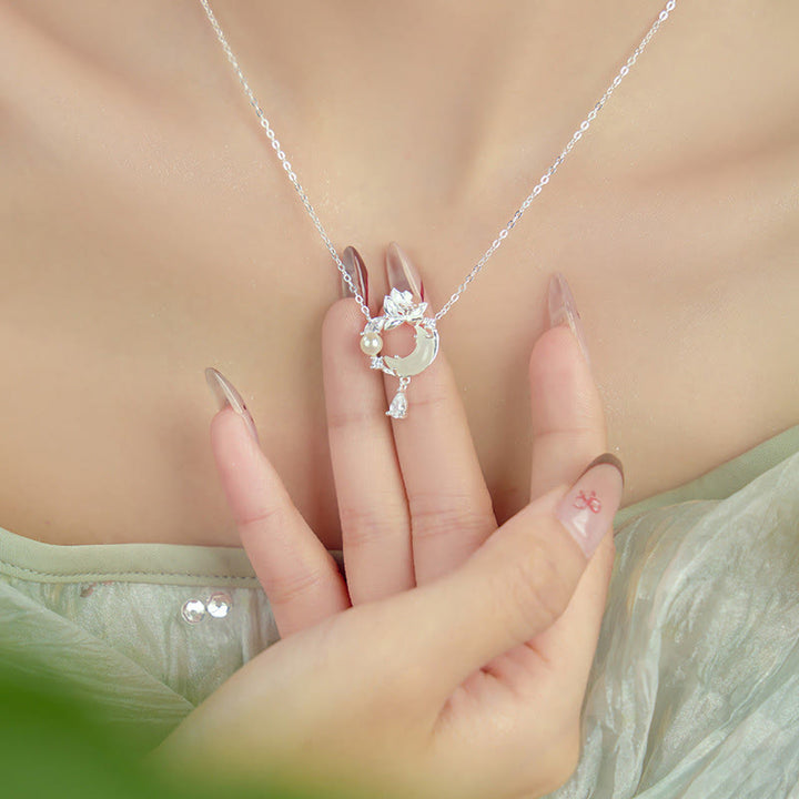 Collana con ciondolo in perle di zirconia cubica in argento sterling 925 con Buddha Stones giada di Hetian