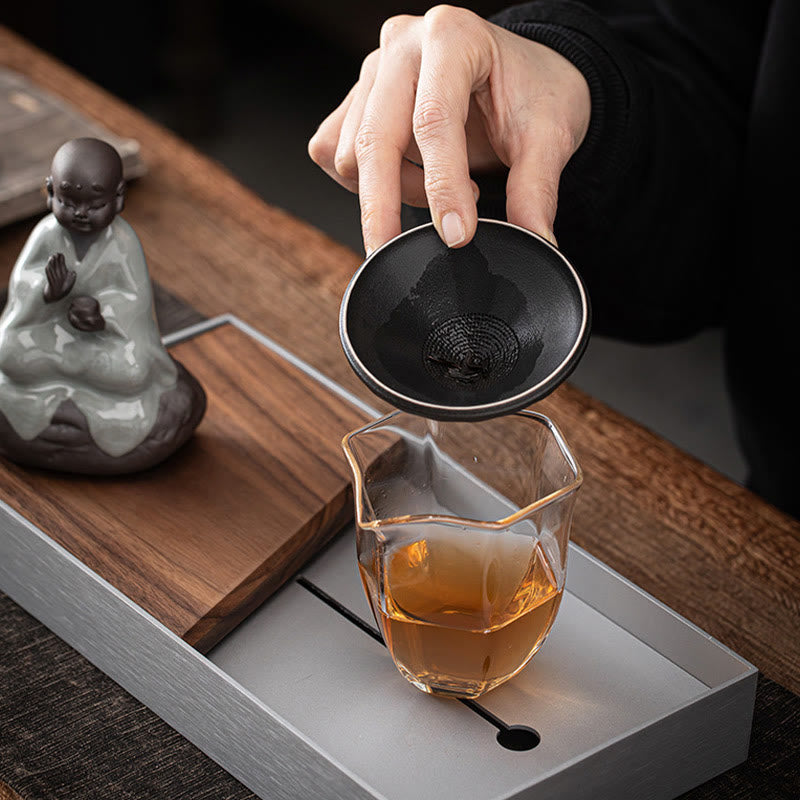 Buddha Stones Piccolo monaco Zen Cappello Colino Accessori da tè in ceramica Figurina Decorazione per la casa
