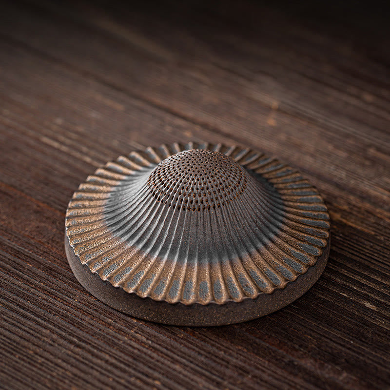 Buddha Stones Piccolo monaco marrone Cappello Colino Ceramica Accessori per il tè Figurina Zen Casa Scrivania Decorazione - Colino per cappelli 8,5*3 cm - image 12