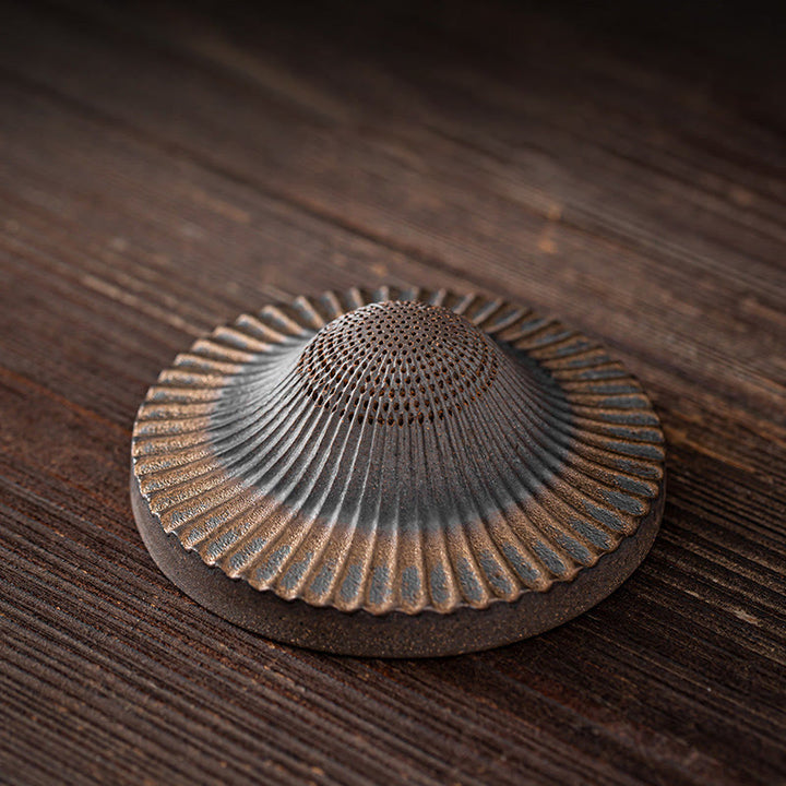 Buddha Stones Piccolo monaco marrone Cappello Colino Ceramica Accessori per il tè Figurina Zen Casa Scrivania Decorazione - Colino per cappelli 8,5*3 cm - image 12