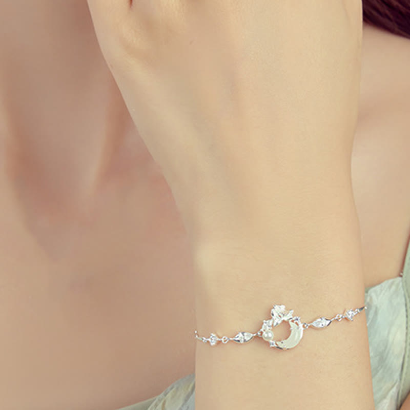 Bracciale Buddha Stones Hetian Jade 925 Sterling Silver Cubic Zirconia Pearl Lotus