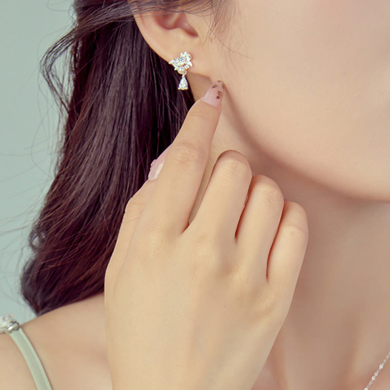 Orecchini Buddha Stones Hetian Jade 925 Sterling Silver Cubic Zirconia Pearl Abundance  - image 3